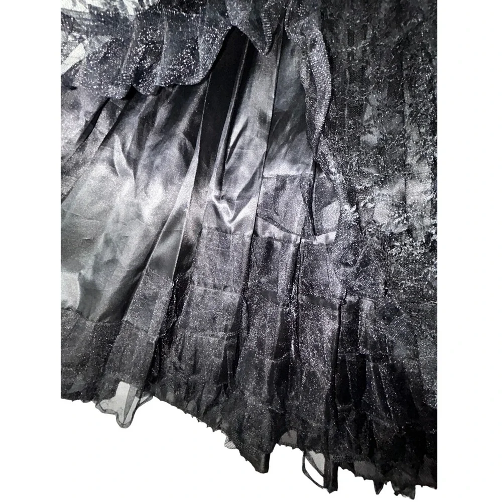Girls‎ Black Satin & Lace Party Dress Special Occasion Costume Halloween Witch